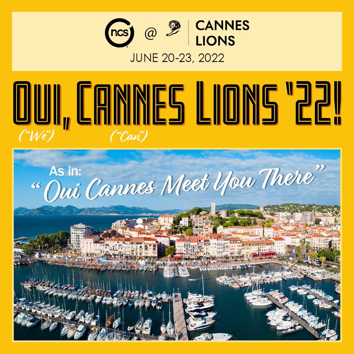 Lance_Brothers_'s tweet photo. Who is headed to Cannes Lion this year?  I am so looking forward to another event back IRL. Please reach out to schedule a time to connect! You can DM, email or you can use the official NCSolutions meeting registration page: https://t.co/cLTcupZoJs

#CannesLion2022 https://t.co/h3ydEaYrzZ