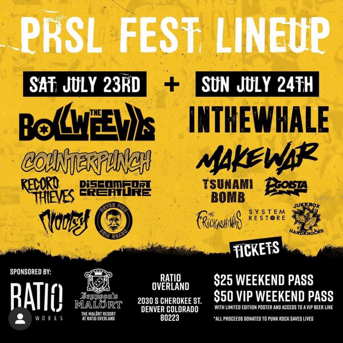 It’s happening! First ever Punk Rock Saves Lives Fest in Denver in July 23rd and July 24th. Pre party to be announced Friday!!