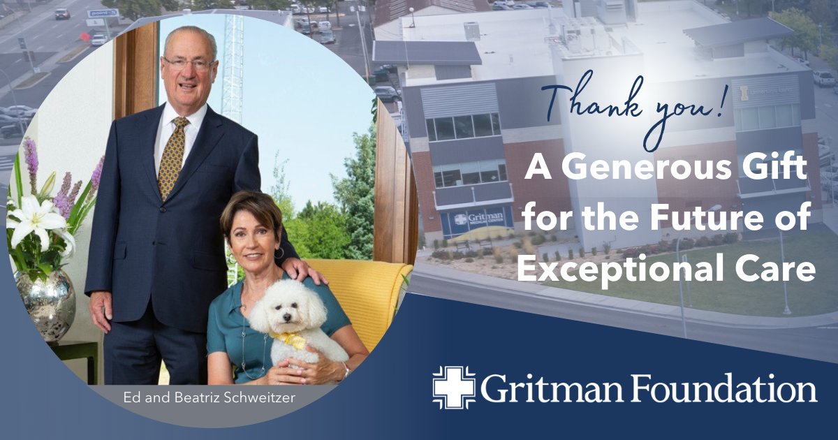 We are incredibly grateful to the generosity of Mrs. Beatriz and Dr. Edmund O. Schweitzer III!

They have contributed a $750,000 leadership gift to our Gritman Foundation that jumpstarts development of clinical space at our downtown campus. Learn more at bit.ly/3wpaTlf