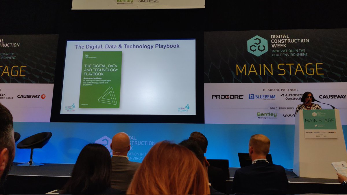 sRos14's tweet photo. Heard today at #DCW2022  
Main Stage: "Information assured is an asset". Informative talk by Fiona Moore and @CaseyRutland on @UKBIMAlliance transformation and path to follow. https://t.co/b991oPjDev