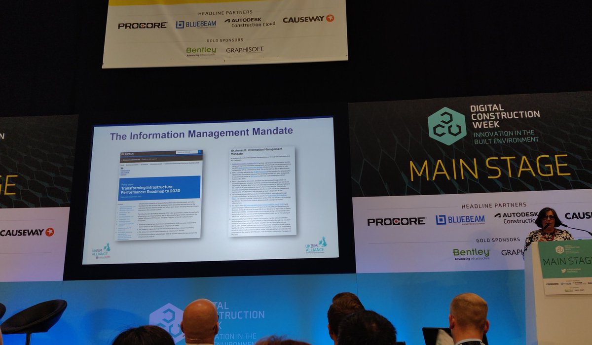 sRos14's tweet photo. Heard today at #DCW2022  
Main Stage: "Information assured is an asset". Informative talk by Fiona Moore and @CaseyRutland on @UKBIMAlliance transformation and path to follow. https://t.co/b991oPjDev