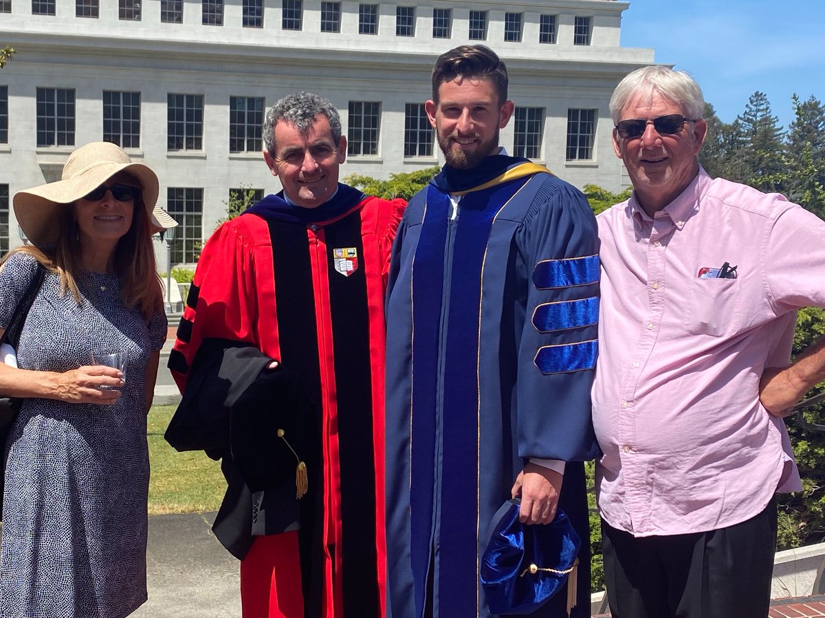 UCBDynamicsLab's tweet photo. Congratulations to Dr. Evan Hemingway (@BEAMvt BS '14. @BerkeleyME  MS '16 &amp; PhD '20) and his family. 

Great to be able to celebrate your graduation today #BeGrad @CalEngineer https://t.co/Z7a6KCDEZc