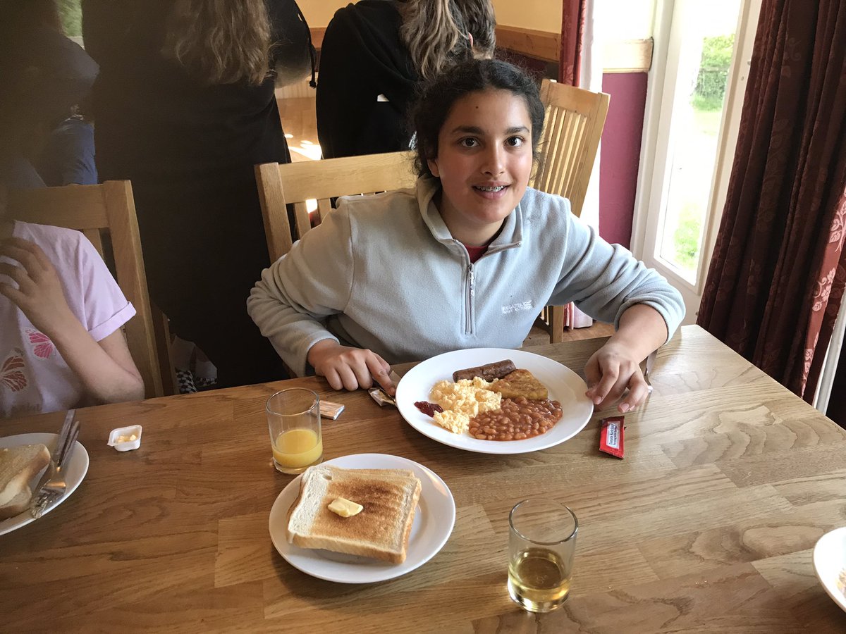 rickcotterill's tweet photo. @winterfoldhs Year 7 enjoying a full breakfast before heading out on the fells https://t.co/VfcCRqZ62T