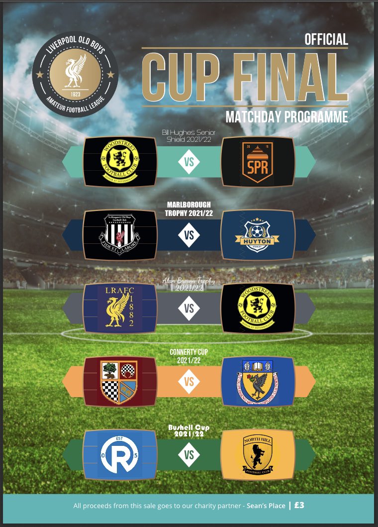 Liverpool Football League (@lpoolfl) on Twitter photo 2022 CUP FINAL MATCHDAY PROGRAMME ๐
With our Cup Final Days fast approaching, weโre delighted to announce that once again we will be selling programmes to raise funds for our chosen charity:
๐ค <a href="/SeansPlace2/">Sean's Place</a>
#mentalhealth
You can buy yours on the day for just ยฃ3!
#LOBAL 2022 CUP FINAL MATCHDAY PROGRAMME ๐
With our Cup Final Days fast approaching, weโre delighted to announce that once again we will be selling programmes to raise funds for our chosen charity:
๐ค <a href="/SeansPlace2/">Sean's Place</a>
#mentalhealth
You can buy yours on the day for just ยฃ3!
#LOBAL