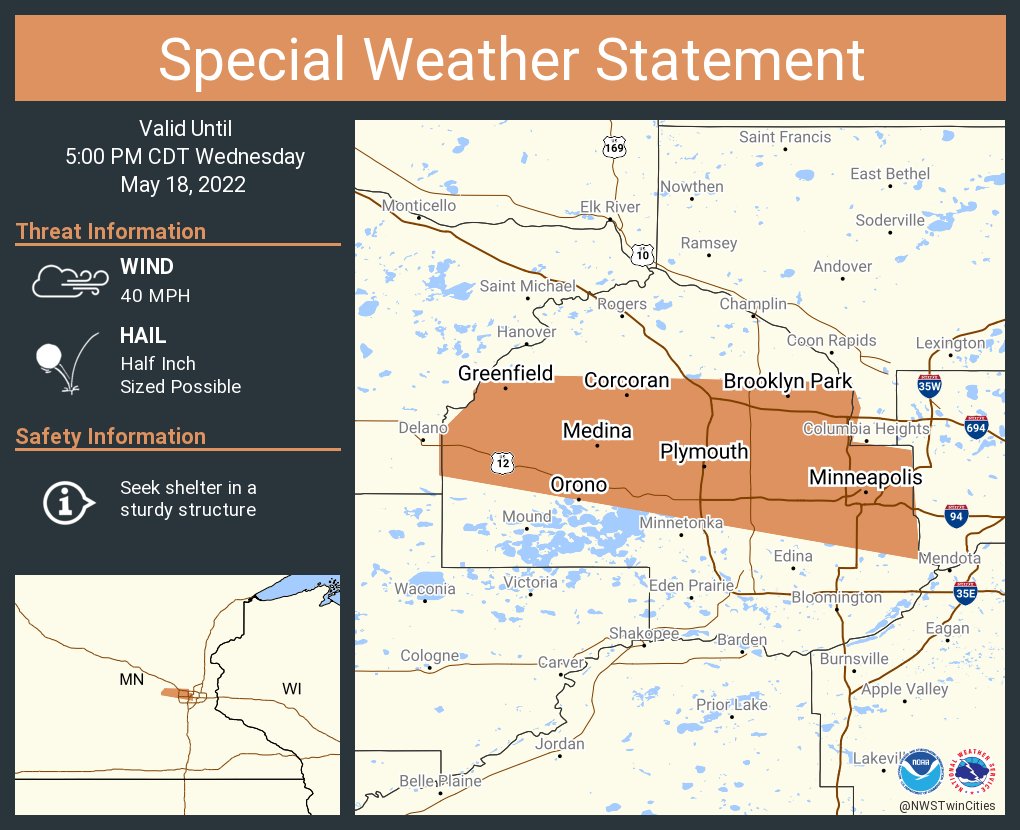 NWS Twin Cities on Twitter "A special weather statement has been