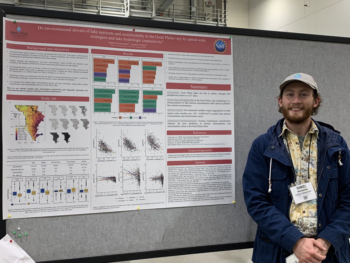 ecostoich's tweet image. Lake morphology and land use are stronger controls than hydrology on nutrient stoichiometry in C,N and P rich Great Plains lakes. 

Check out Daniel Gschwentner’s Poster, Board 488! #JASM22 #STOICH #CoBS