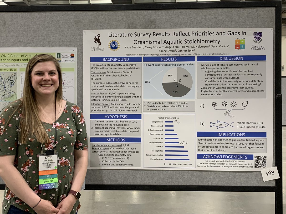 ecostoich's tweet image. Something’s fishy here … where’s the whole-body stoichiometric data? Preliminary literature survey results found very few papers focused on whole bodies of fish.  

Check out Katie Bearden’s poster, Board 498! #JASM22 #STOICH #CoBS