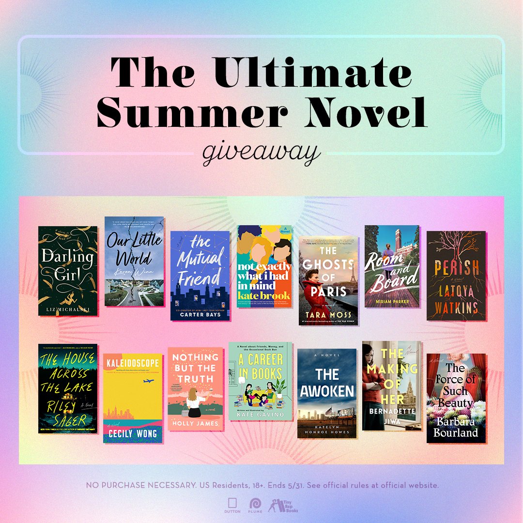 We see the words THE ULTIMATE SUMMER NOVEL GIVEAWAY and 14 amazing novels shown, including The Ghosts of Paris by Tara Moss.