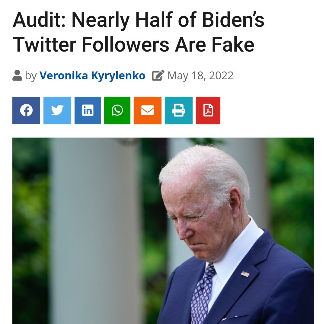 timand2037's tweet image. Aren't these the same people who complained about #Russian bots? #SparkToro’s tool found that 49.3 percent of accounts following the official @POTUS #Twitter account are "fake followers"."  thenewamerican.com/audit-nearly-h…