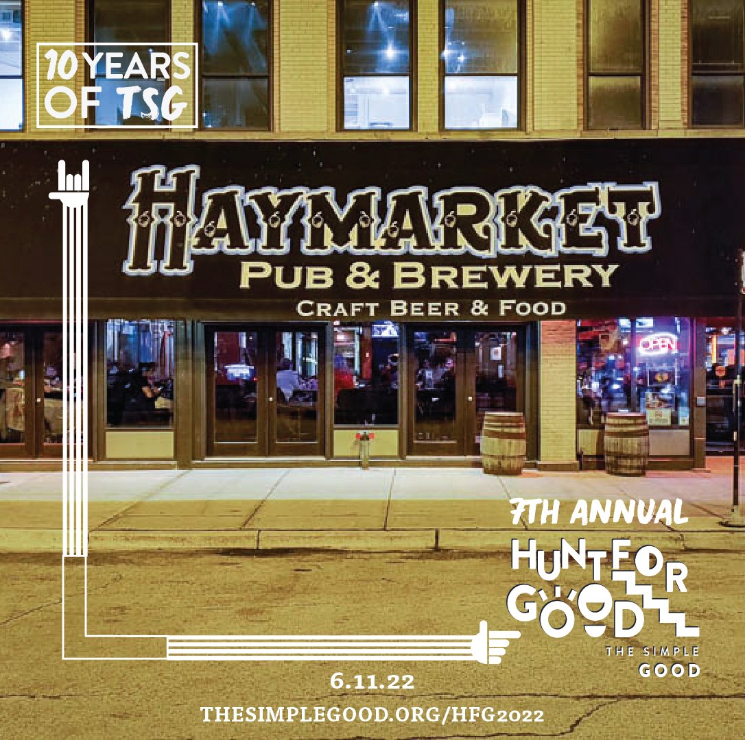 TheSimpleGood®️ (@thesimplegood) on Twitter photo This year's Hunt for Good HQ will officially be at Chicago's very own, historic brewery <a href="/haymarketBeer/">Haymarket Beer Co.</a>! We cannot wait for you all to join us for an amazing after party and HFG medal ceremony! Can't make the hunt? Grab your HFG after party tickets by heading to the 🔗in our bio. This year's Hunt for Good HQ will officially be at Chicago's very own, historic brewery <a href="/haymarketBeer/">Haymarket Beer Co.</a>! We cannot wait for you all to join us for an amazing after party and HFG medal ceremony! Can't make the hunt? Grab your HFG after party tickets by heading to the 🔗in our bio.