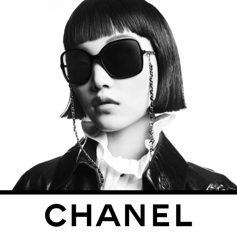 Optical Connection - For the CHANEL 2022 eyewear campaign, model Pan Haowen  sports square-shaped sunglasses in a maxi format for an assertive  femininity. Photographed by Karim Sadli. Glasses from the CHANEL 2022