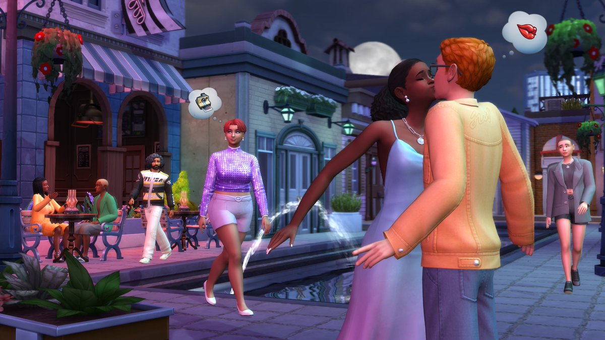 TheSims's tweet image. Inspired by the Parisian creator, Paola Locatelli, swoon over sophisticated sets 😍 flowing shirts 👕 &amp;amp; a slinky dress💃 that can help your Sim find that spark with fashions built to last - even if the romance doesn't 😏 - in the #MoonlightChicKit 🌝 

Available May 26 ✨