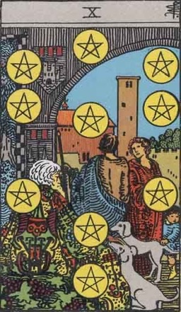 The X of Pentacles is a card that represents longevity and family contentment.