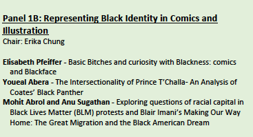 ComicsBD's tweet photo. Panel 1B (11am ET): Representing Black Identity in Comics and Illustration will feature @_Georgethecat, and Mohit Abrol and Anu Sugathan. Lis is also our Graduate Merit Award Winner! Due to schedule change, Youeal Abera will present on Friday. #CSSCSCEBD #Congressh https://t.co/huwIsYZLjP