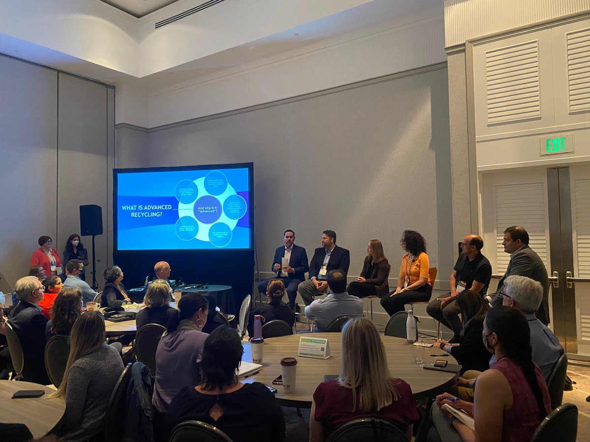 Day 2 is a wrap @GreenBiz #Circularity22. Thanks to all those who attended our talk today (standing room only!) about educating our industry partners, building trust, and updating our laws to help #recycling technologies and a #CircularEconomy grow.