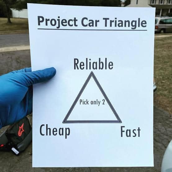 partsavatar's tweet photo. Pick only 2: Cheap, reliable or fast. What are you chosing?
#autotrend #carfanatic #instaauto #carlovers #carwithoutlimits #caraddicts #carstagram #carpassion #carsinstagram #carslover #partsavatar #carmemes #carmemesdaily https://t.co/wQ4oPckZZi