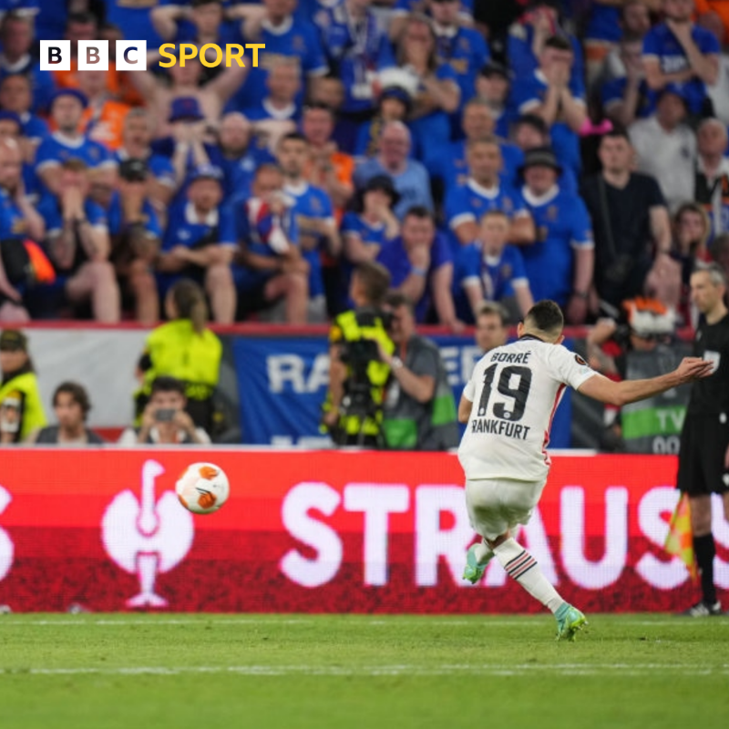BBCSport's tweet photo. Ice cold from Rafael Borre. 🥶

#BBCFootball #UEL #UELFinal