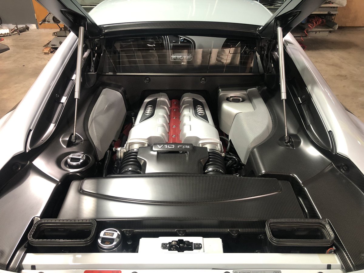 AutoUnionTuning's tweet image. A stunning R8 GT stopped by for some maintenance and a set of upgraded air filters.
