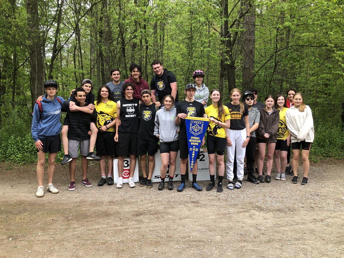 danielle_kovac's tweet photo. Congratulations to the Uxbridge Tigers @UxbridgeSS on an awesome season of mountain bike racing and bringing home the LOSSA Championship banner. https://t.co/x7VD9LWigK