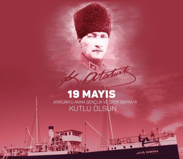 Ey Türk Gençliği! 
Birinci vazifen, Türk istiklâlini, Türk Cumhuriyet’ini, ilelebet, muhafaza ve müdafaa etmektir. Mevcudiyetinin ve istikbalinin yegâne temeli budur. Bu temel, senin, en kıymetli hazinendir.

🇹🇷19 Mayıs Atatürk’ü Anma, Gençlik ve Spor Bayramımız Kutlu Olsun.