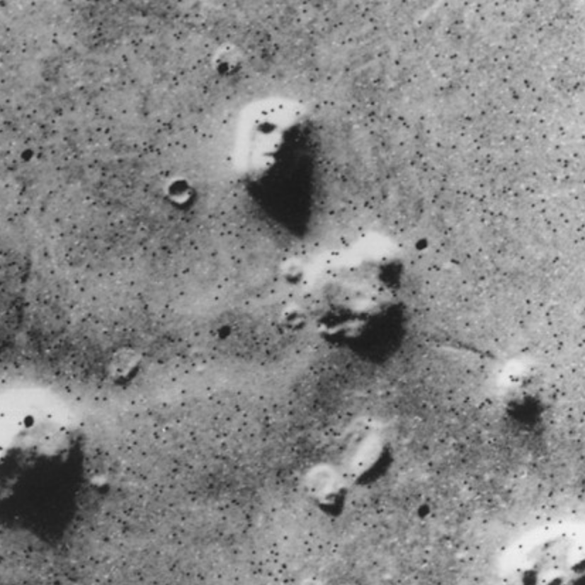 NASAMars's tweet photo. A rock formation seen on Mars by the Viking 1 orbiter in 1976 (left) and at higher resolution by Mars Global Surveyor (right). More about Mars and pareidolia – the human tendency to see recognizable shapes in objects that are otherwise not familiar to us: https://t.co/2yoJij6WsV https://t.co/fgQXbBAKzG