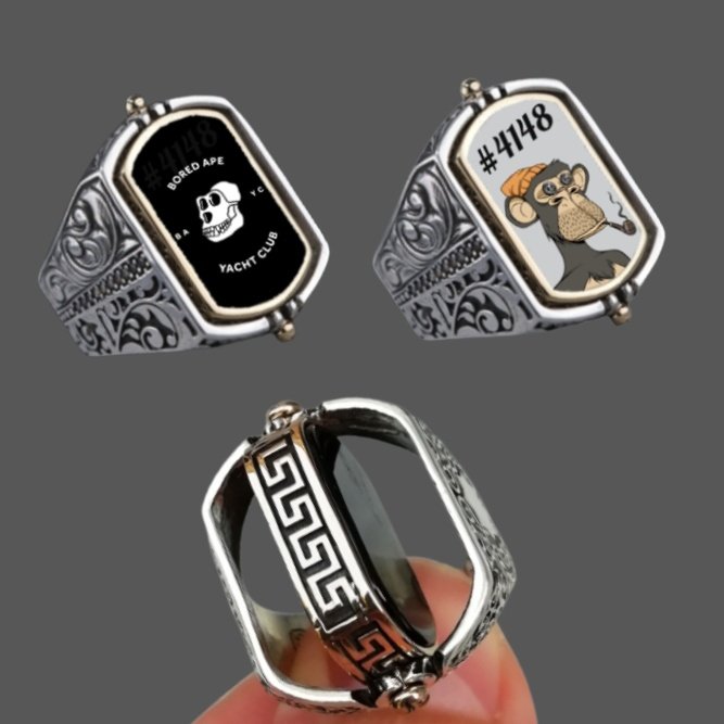 CustomJewelryAF's tweet photo. Custom Jewelry.
Handmade ring with double sides where pictures can be placed.
Contact me if you would like to have a Custom ring with your Nft.

#BAYC #nftart #handmade #NFTGiveaway #NFTProject #nft #NFTS #APE #DoodlesNFT #moonbirds #Bears #Ethereum #eth #bitcoin #EthereumNFTs https://t.co/WaWIQ3IUm5