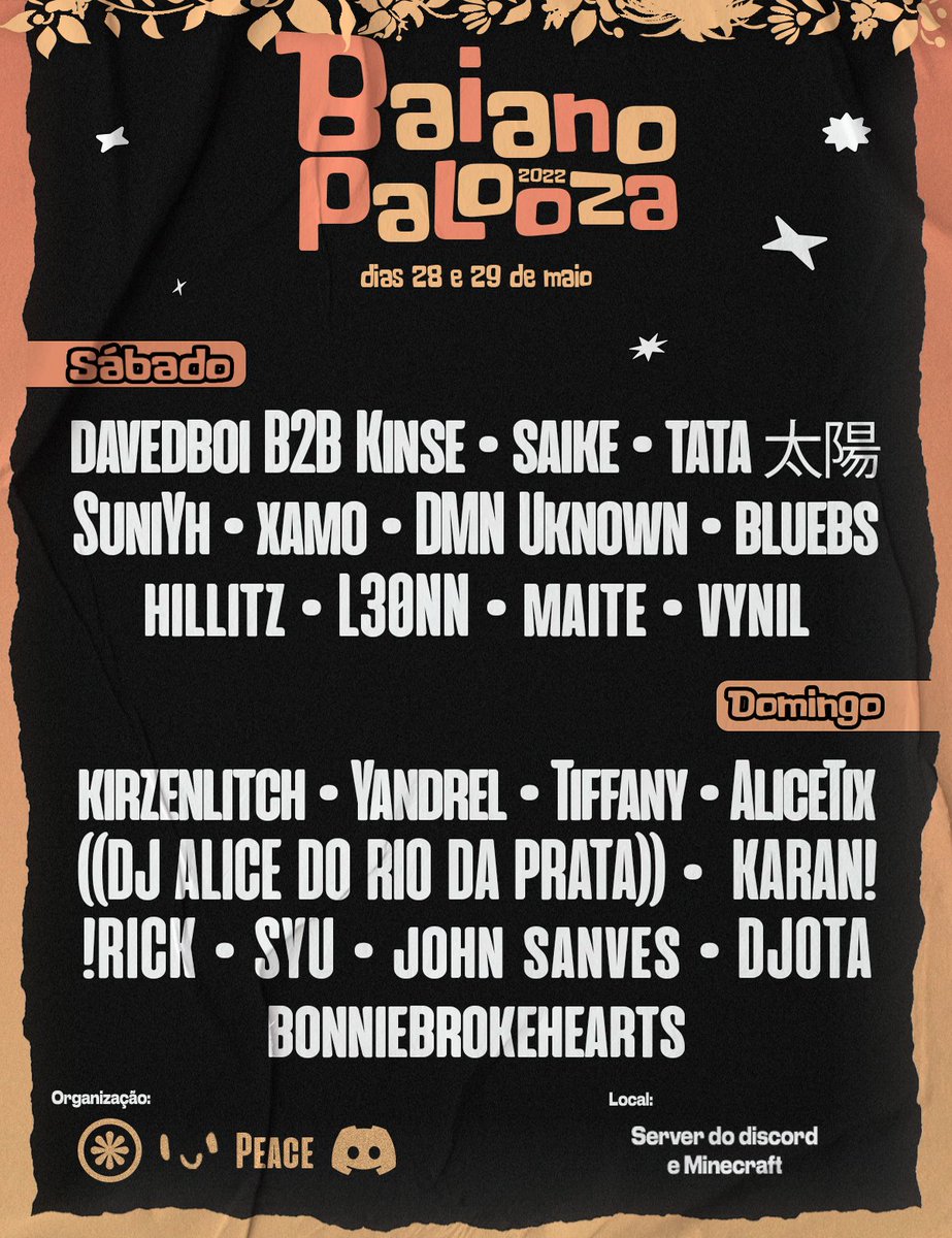 baianopalooza's tweet photo. BAIANOPALOOZA 2022

Dias 28 e 29 de Maio no festival do discord baiano inteiro, seila n sei botar legenda nessa desgraça

ESPERAMOS VOCES LÁ 

https://t.co/KybAbkfkX6
https://t.co/KybAbkfkX6
https://t.co/KybAbkfkX6 https://t.co/SHHStH96zW