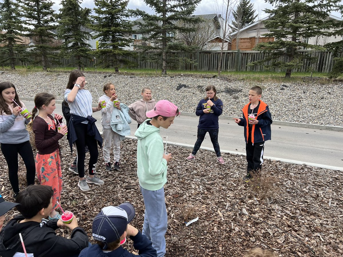 CCAgrade5's tweet photo. Celebrating our first PAT with a visit from the RVS Board of Trustees where my kids talked about the year of writing. Then ended with Slurpees! “Such a great day, Mrs. Coverdale!” 🤣🥰 @CochraneAcademy #rvsed https://t.co/J0JINoYr1L
