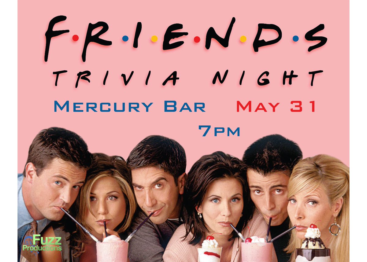 FuzzyTrivia's tweet photo. Weโre back!! Tuesday May 31st 7pm at Mercury Bar West in Hellโs Kitchen #fuzzytrivia #trivia #friends #friendstrivia https://t.co/WHYqLXbK3f