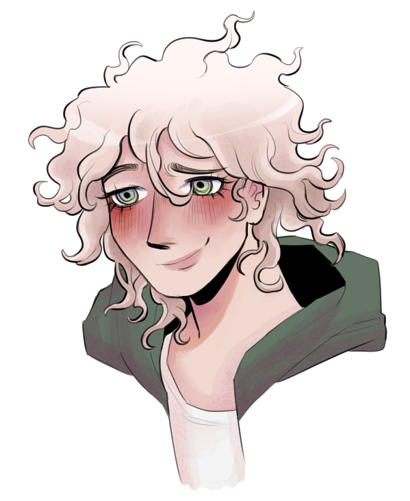 #komahina doodles from last year (with an extra helping of komaeda) #dr2 #danganronpa
