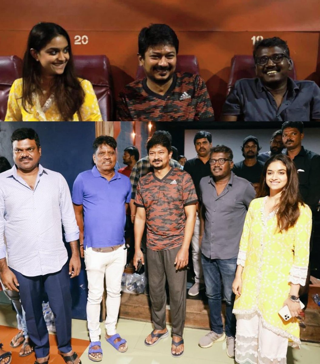 sridevisreedhar's tweet photo. Team #Maamannan Director #MariSelvaraj #KeerthySuresh &amp; #UdhayanidhiStalin Watched A Special Screening Of #NenjukuNeedhi !
#NenjukuNeedhiFromMay20 @Udhaystalin @KeerthyOfficial https://t.co/nbUcGSzoAt