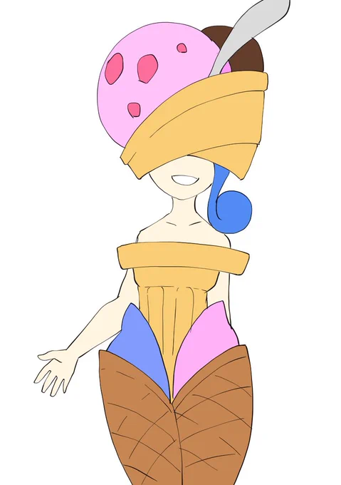 #擬人化 アイスとちくわきゅうりとキャベツで