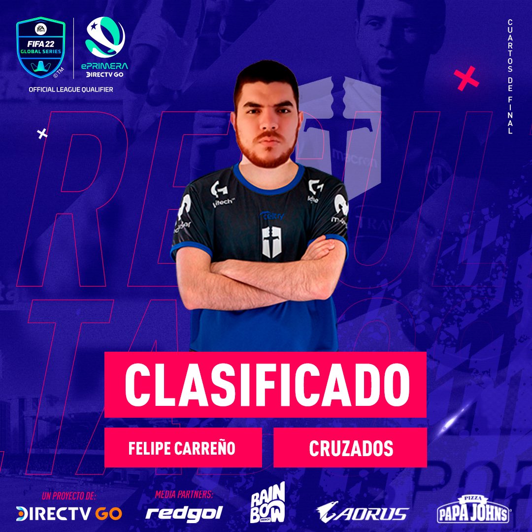 CampeonatoCL's tweet photo. 💪 Los últimos clasificados a las semifinales de la #ePrimeraDirectvGO 🎮⚽️
💯 @AlanEscobar7_ - @cdmelipilla
💯 @XBloodPainX - @CruzadosEsports
🏆 @ePrimera https://t.co/AakAIMt2gl