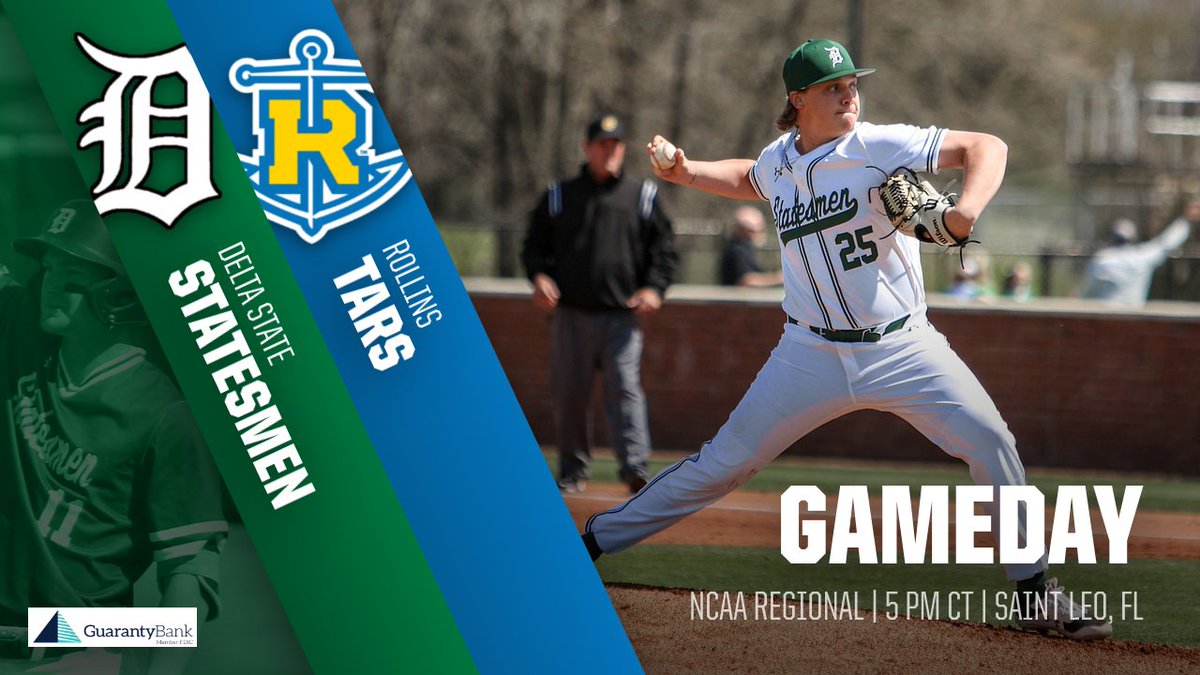It's GO TIME in the <a href="/NCAADII/">NCAA Division II</a> postseason 💪❗️

🆚: <a href="/RollinsSports/">Rollins Sports</a>
🕓: 5 PM CT
📍: Saint Leo, FL
🏟️: Thomas Southard Stadium
📺: bit.ly/3MvyExU
💻: bit.ly/3LsQ2Sr
📻: Statesmen Nation App
📈: bit.ly/38A2nXy

#TraditionNeverSlumps #WhereChampionsPlay⚾️