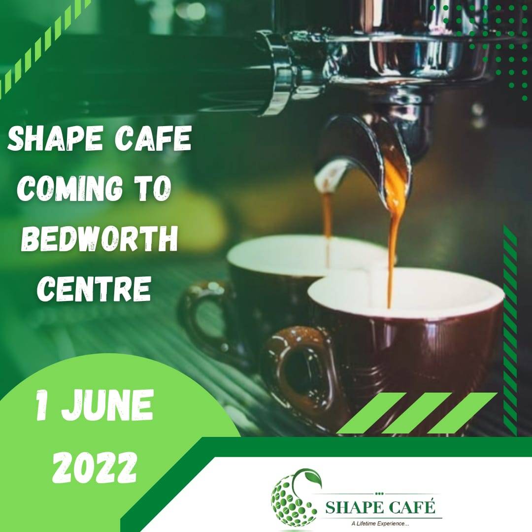 shape_cafe's tweet photo. Hold on just a little longer, we are nearly there Bedworth🤗
Don't forget to join us at our grand opening on the 1st of June 2022 from 9 am. We got some cool specials on the day😎 so you don't wanna miss out💚
#shapecafe
#bedworthcentre
#matadiana
#shavas
#vandas
#coffee https://t.co/Mnpre3c0Aq