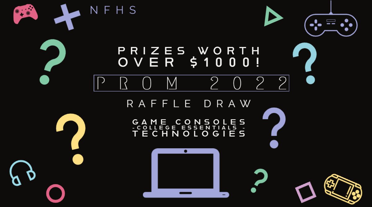 🏆Hey Seniors, we'll be having multiple raffle draws at Prom! Starting at 9pm, prizes will be given away every 30 minutes. 

‼If the number on your raffle ticket was selected for a prize, in order to get the prize, you MUST stay until the end of Prom.