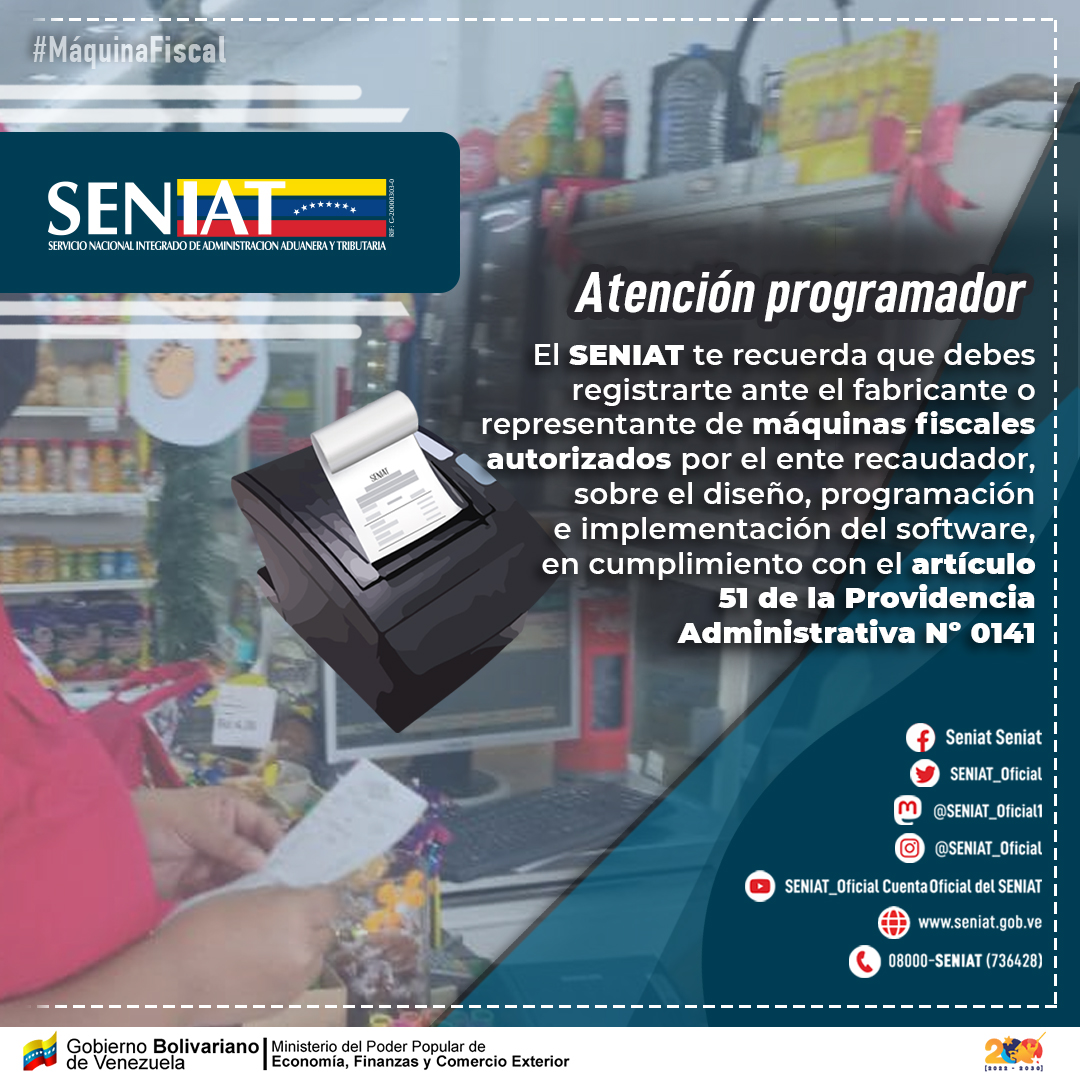 SENIAT_Oficial's tweet photo. En el @Seniat_Oficial velamos por los intereses y soberanía de los patrimonios de nuestra Nación, es por esto que debemos exigir nuestra factura y no colaborar con el evasor.
#SENIATCompromisoPatriota _ https://t.co/941JPg0Mkg