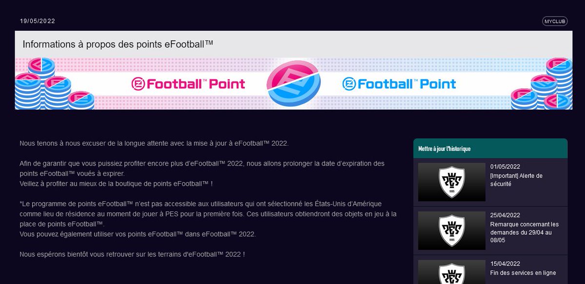 eFootballer___'s tweet photo. Idem pour PES 21 sur console, la date d'expiration des #efootballpoint est prolongée https://t.co/KuAKY8vaV8