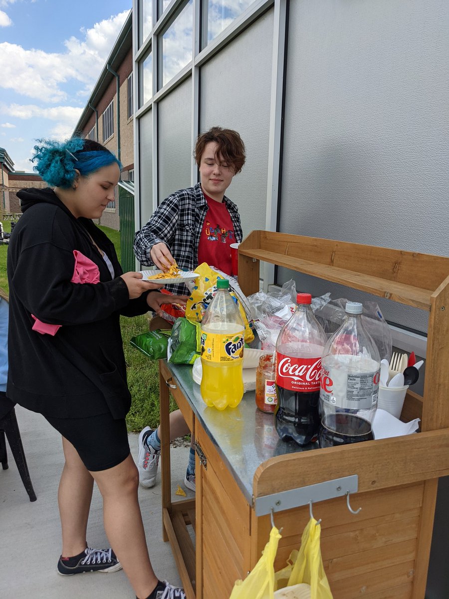Foreign Language Club members enjoyed painting a bench they donated to the courtyard, tye dying tshirts, eating and socializing at their after school meeting.