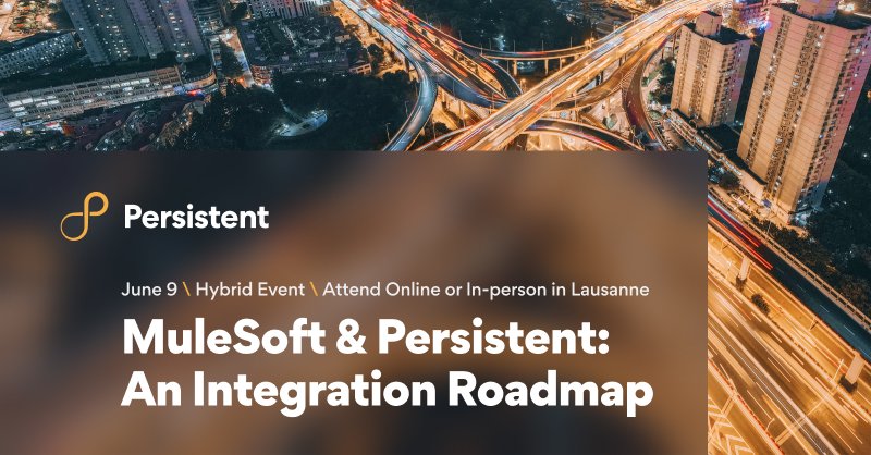 Persistentsys's tweet photo. .@MuleSoft & Persistent are proud to present the exclusive event, ‘An Integration Roadmap’, hosted at the Lausanne City Center. Join in-person or online by registering on this link -https://t.co/HdD0jW2VKj #MuleSoftPartner #CX #Integration https://t.co/OLEJdAurnA