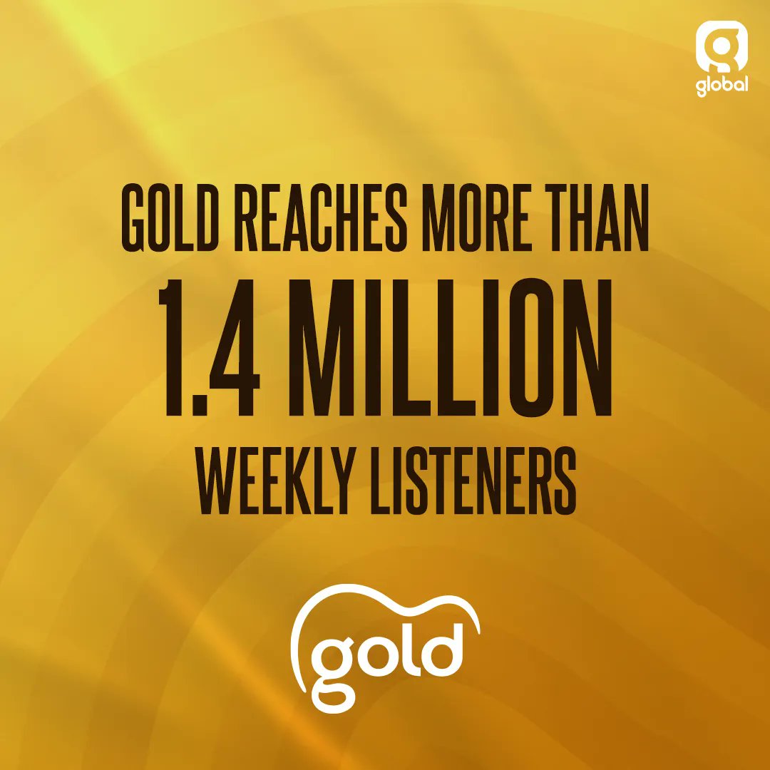 global's tweet photo. We’ve got a golden start to our #RAJAR results today, with more than 1.4 million listeners enjoying the Greatest Hits of all Time on @GoldRadioUK 📀 https://t.co/2WfFgikn8z