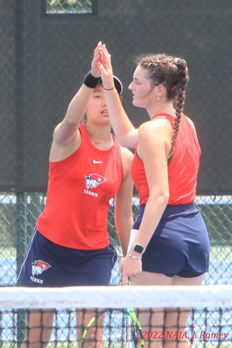 jramey6's tweet image. Meiri Okuwaki and Tessa Gray:  unfortunately @UC_Tennis came up short in the second round of #NAIATennis Nationals.  @UC_Patriots
