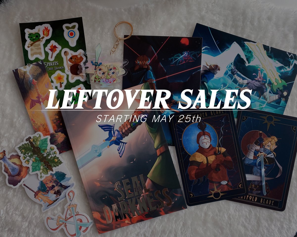 ONE WEEK FROM TODAY: Leftover sales will begin on 5/25 with physical items on Etsy &amp; digital items on Bigcartel! Physical items are arranged into bundles and a very limited quantity of bookmarks and tarot cards will be available a la carte. Act fast- once they're gone, that's it!