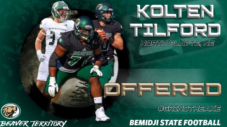 KoltenTilford's tweet photo. Excited to receive an offer from Bemidji State University! Thank you @CoachMcLin and @coachcollier1 for reaching out. 🟢⚪️ https://t.co/LFzHL6S3Oe