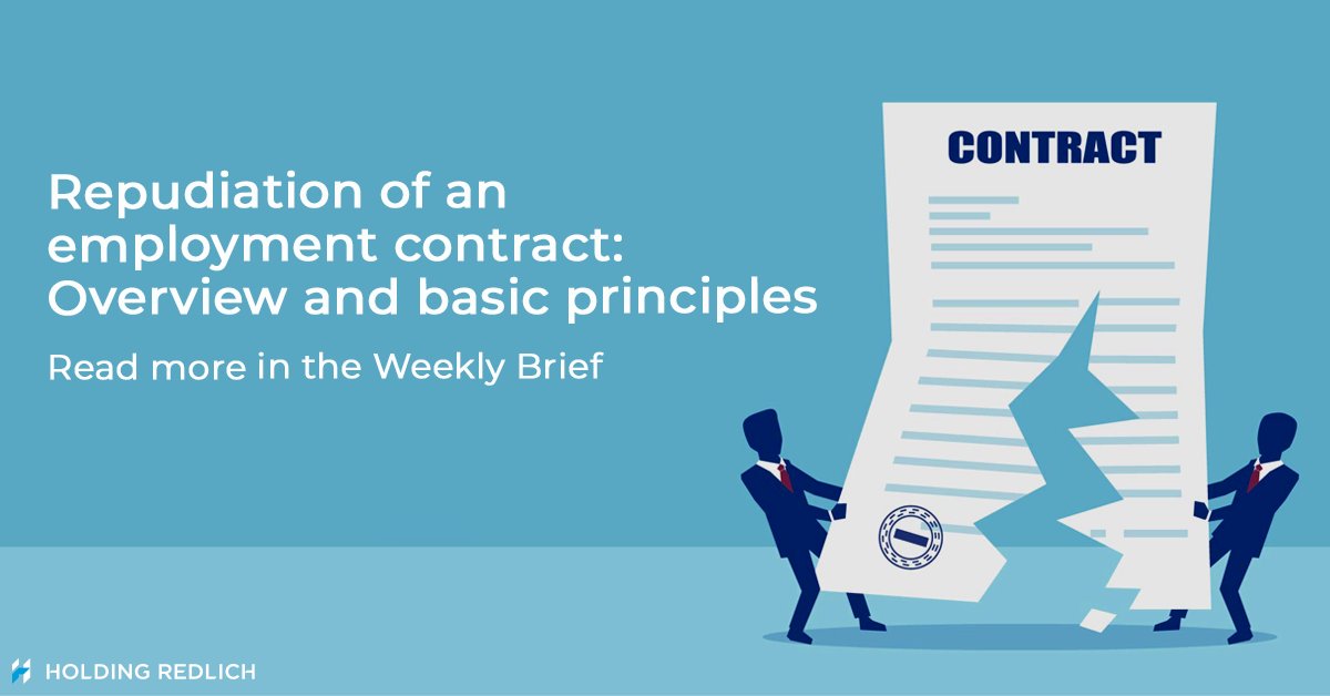 HoldingRedlich's tweet image. The principles regarding #repudiation of an #employmentcontract are well established, but the application of these #principles can often give rise to disputes, particularly in cases of employee repudiation. Find out more in this week's Weekly Brief: ow.ly/GFTe50JbH9W