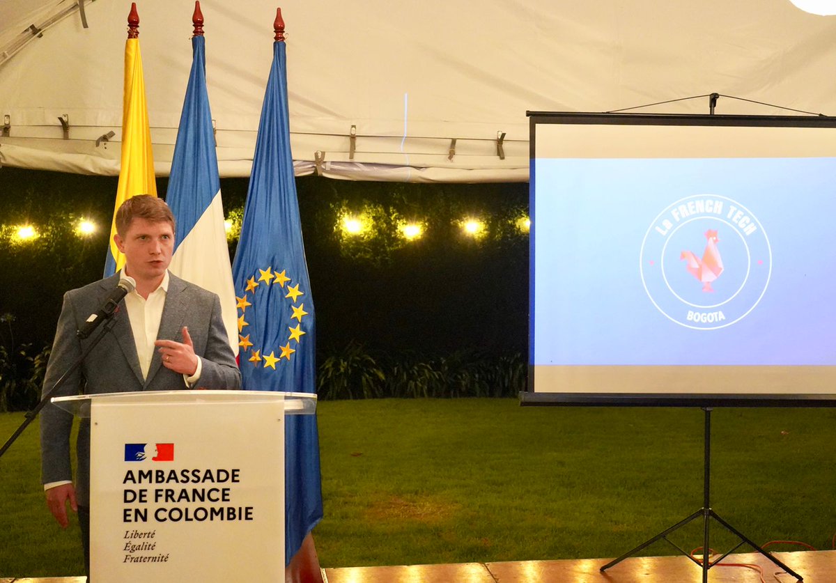 Anoche celebramos el 2 aniversario de la <a href="/FrenchTechBog/">LaFrenchTechBogota</a> y la vitalidad de nuestra cooperación en innovación, un eje clave de la relación entre nuestros dos países.
La presencia de esta red global de startups 🇫🇷 en 🇨🇴 muestra la confianza que tenemos en el país  como nación Tech.