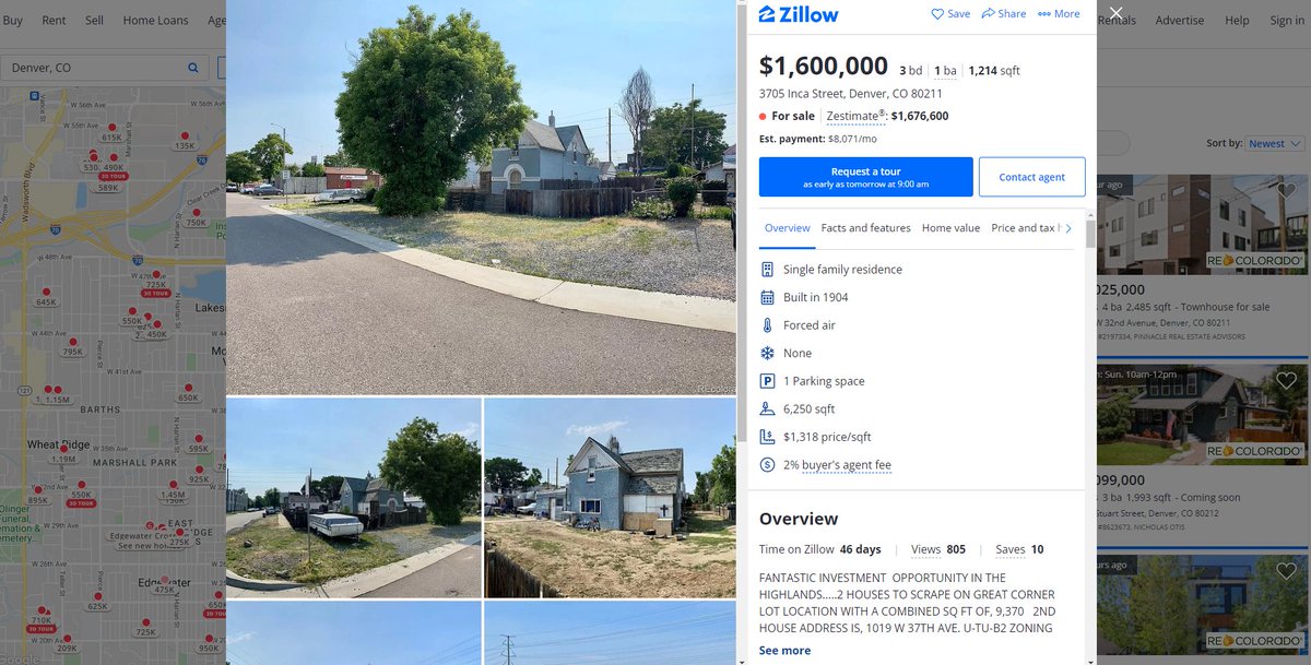 MarcSallinger's tweet image. It's no secret Denver's real estate market is crazy

Here are some of the wildest listings right now...

Some might say this property in the Highlands isnt worth $1.6 million. The sellers would argue it is

Listing agent told me they recently turned down an offer for $1.4 million
