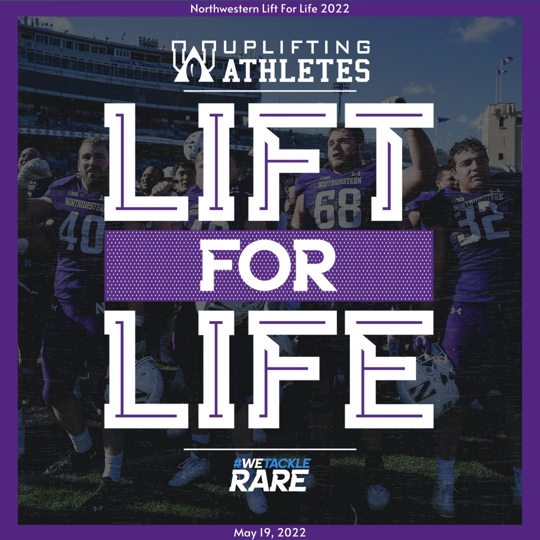 Our annual Lift for Life is TOMORROW and we are excited to give back and help spread awareness for the rare disease community through the power of sport!

Now is the time to support our Lift for Life efforts before it's too late!        

Donate here: pledgeit.org/northwesternli…