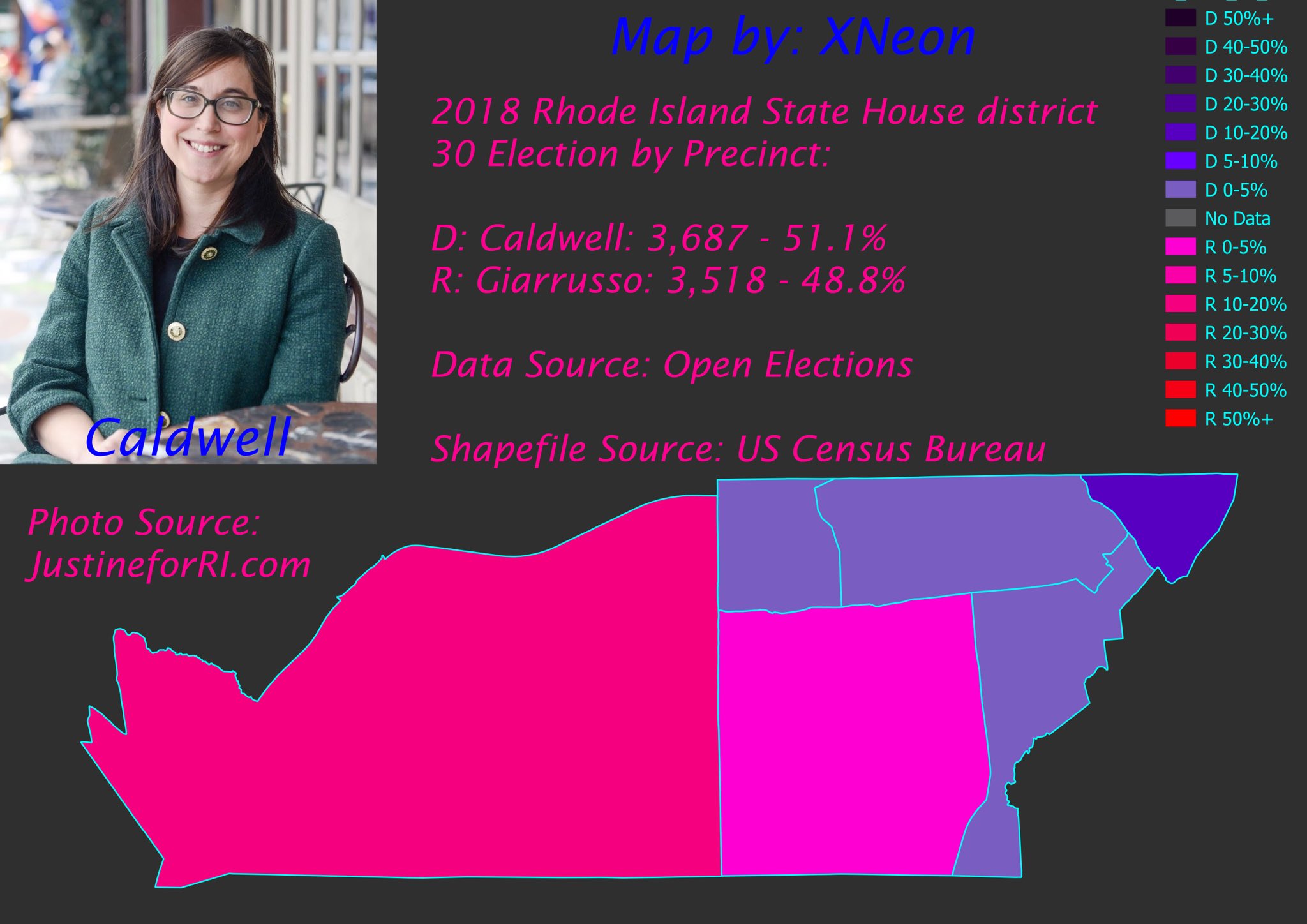 XNeon on Twitter "2018, Rhode Island, Justine Caldwell flipped state