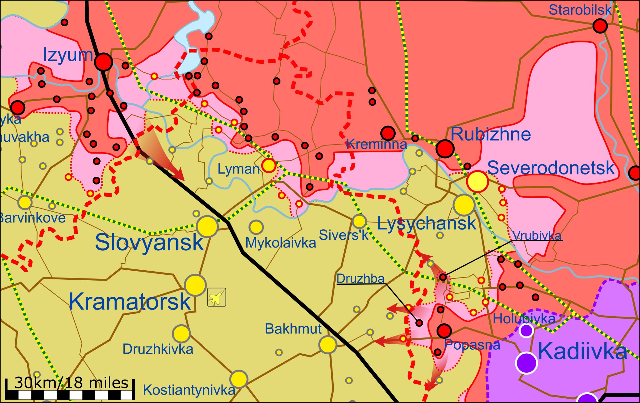 Карта боевых действий на Украине 